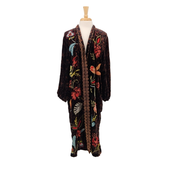 Johnny Was Jackets & Blazers - $528 Johnny Was Isabella Velvet Bishop Sleeve Kimono Coat Size XL